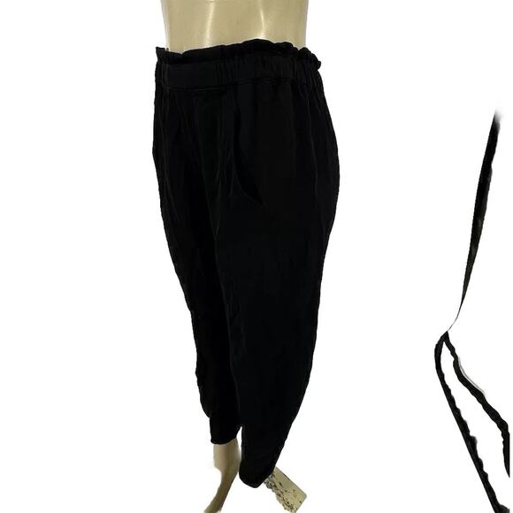 Maria Cornejo Size 10 Women Pull On Tapered Leg Pants Black 25” Inseam 19-23 - Picture 3 of 11